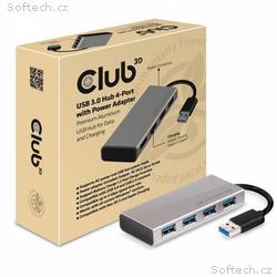 Club3D Rozbočovač, USB 3.1, 4 porty s napájecím ad