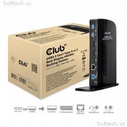 Club3D Dokovací stanice USB-A nebo USB-C, 10v1 2xD
