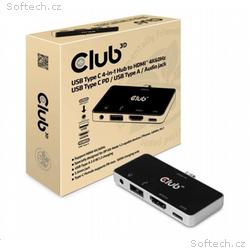 Club3D hub pro mobilní telefony USB Type C 4-in-1 