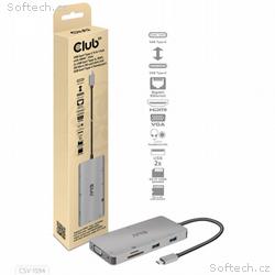 Club3D hub USB-C, 9-in-1 hub s HDMI, VGA, 2x USB G
