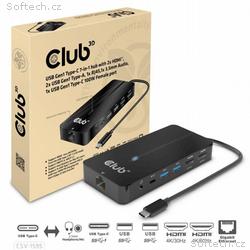 Club3D hub USB-C, 7-in-1 hub s 2x HDMI, 2x USB Gen