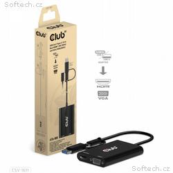Club3D adaptér USB Gen1 Type-C, -A to Dual HDMI (4