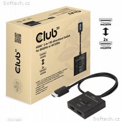 Club3D Switch, HDMI na 2xHDMI Oboustranný 2v1, 8K6