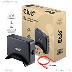 Club3D cestovní nabíječka 240W GaN technologie, 4x