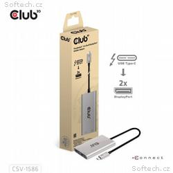 Club3D Video hub Thunderbolt 3 na 2x DP, Dual 4K60