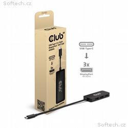 Club3D hub MST USB-C na 3xDisplayPort, Single: 8K3