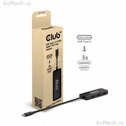Club3D hub MST USB-C na 3xHDMI, Single: 8K30Hz, Tr