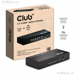 Club3D Video rozbočovač 1:4 HDMI 2.0 4K120Hz, 4 po
