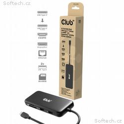 Club3D Dokovací stanice 8v1, USB-C 3.2, 1xHDMI, 1x