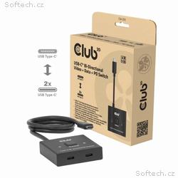 Club3D Switch, USB-C na 2xUSB-C Oboustranný 2v1, 8