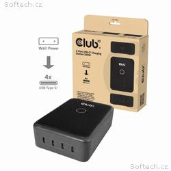 Club3D nabíječka 240W Charging Station GaN, 4xUSB-