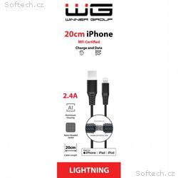 WG - Datový kabel Lightning MFi na USB-A, 20 cm, 2