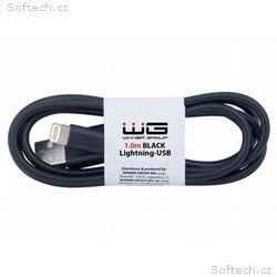 WG - Datový kabel Lightning na USB-A, 1 metr, čern