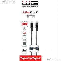WG - Datový kabel Type-C na Type-C, 2 metry, černá