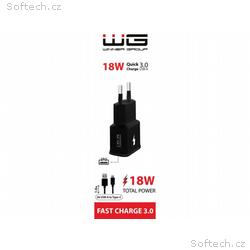WG - Síťová nabíječka 1x USB-A, Quick Charge 3.0, 
