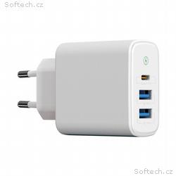 WG - Síťová nabíječka 3x USB, 1x USB-A QC 3.0 + 1x