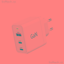 WG - Síťová nabíječka GaN 3x USB, 1x USB-A 30W + 2