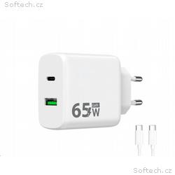 WG - Síťová nabíječka GaN 2x USB 65W, 1x USB-C PD 