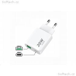 WG - Síťová nabíječka 2x USB, 1x USB-C PD 20W + 1x