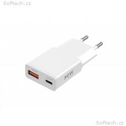 WG - Síťová nabíječka GaN 2x USB, 1x USB-C 30W + 1