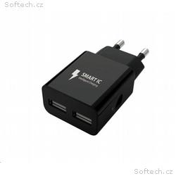 WG - Síťová nabíječka 2x USB-A 2,4A, black