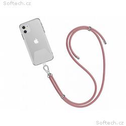 WG - Crossbody lace strap, transparent, soft pink