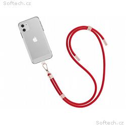 WG - Crossbody lace strap, transparent, red