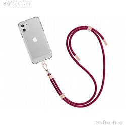 WG - Crossbody lace strap, transparent, burgundy