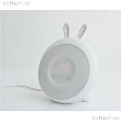 Rabbit & Friends Dětská lampička s budíkem | Bílá