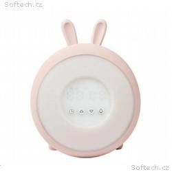 Rabbit & Friends Dětská lampička s budíkem | růžov