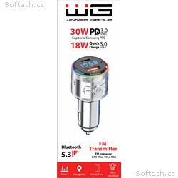 WG - Nabíječka do auta, Transmitter FM, USB-A QC 3