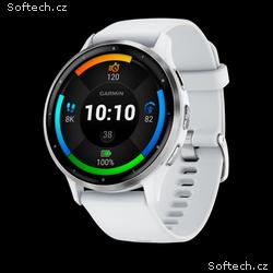 Garmin Venu® 3, Silver, White, Silicone band