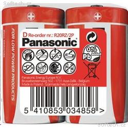 PANASONIC Zinkouhlíkové baterie Red Zinc R20RZ, 2P