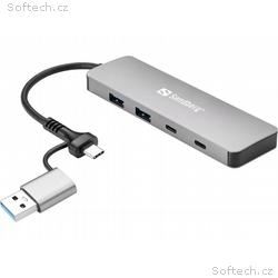 Sandberg USB-C, A to 2xUSB-A+2xUSB-C Hub