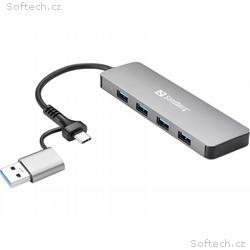 Sandberg USB-C, A to 4xUSB 3.0 Hub