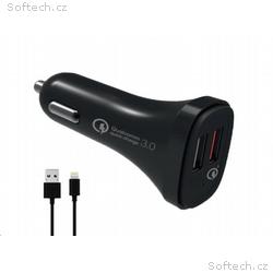 WG - Autonabíječka 2x USB, Quick Charge 3.0 5,4 A,