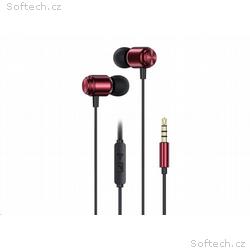 WG - Sluchátka HF stereo 3.5 mm Jack, červená