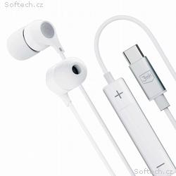 3mk sluchátka - Wired Earphones USB-C, bílá