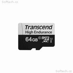 TRANSCEND MicroSDXC karta 64GB 350V, High Enduranc