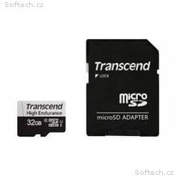 TRANSCEND MicroSDXC karta 32GB 350V, High Enduranc