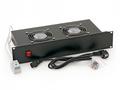19" horiz.vent.j.2xVent.-220V, 46W termost.2U čern