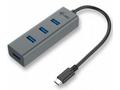 i-tec USB HUB 3.1 Type C METAL, 4 porty, USB 3.0, 