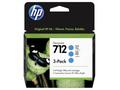 HP 712 Ink. náplň azurová, trojbalení, 3ED77A