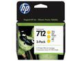 HP 712 Ink. náplň žlutá, trojbalení, 3ED79A