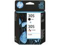 HP inkoustová kazeta 305 2-Pack Tri-color, Black O