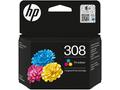 HP 308 Tříbarevná originální inkoustová kazeta