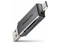 AXAGON CRE-DAC, USB-C + USB-A, 5 Gbps - MINI čtečk