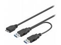 PremiumCord USB 3.0 napájecí Y kabel A, M + A, M -