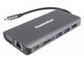 PremiumCord Převodník USB3.1 typ C na HDMI+VGA+RJ4