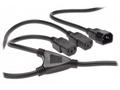 PremiumCord Kabel síťový 230V, Y-kabel prodlužovac